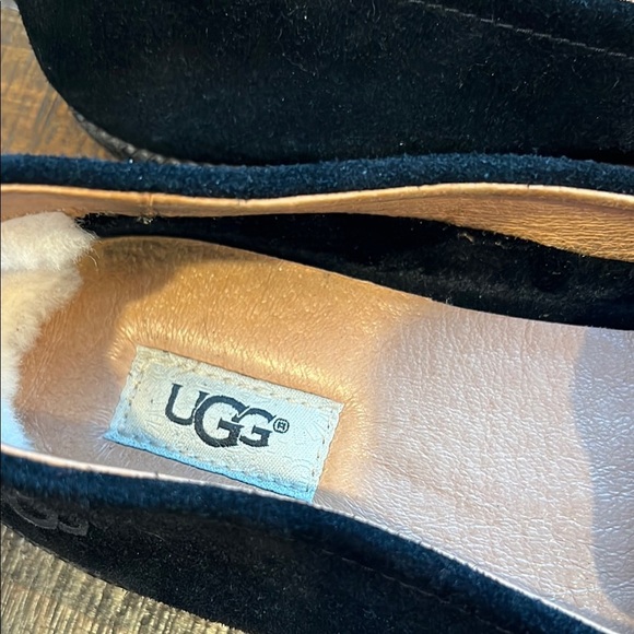 UGG Black Suede Slip-On Shoes - Picture 2 of 3
